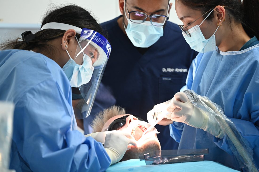 ImplanTalk surgical team during a live implant procedure
